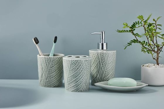 टिकाऊ बाथरूम काउंटर सेट 4pcs हैंड पंप साबुन डिस्पेंसर