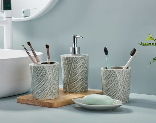 टिकाऊ बाथरूम काउंटर सेट 4pcs हैंड पंप साबुन डिस्पेंसर