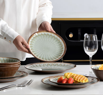 पार्टी प्लेट और कटोरे 12pc मेलामाइन डिनरवेयर सेट आईएसओ