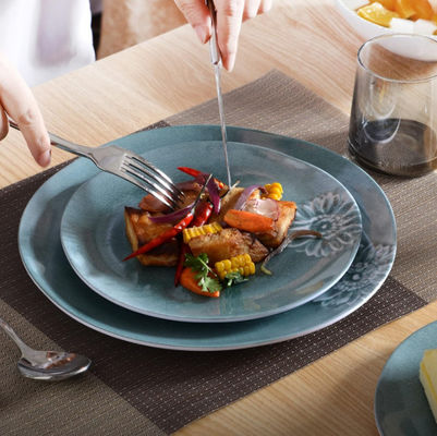 ब्लू ग्रीन कैम्पिंग मेलामाइन डिनर सेट इनडोर और आउटडोर के लिए