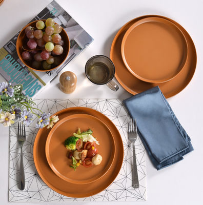 12pcs मेलामाइन प्लेट्स कटोरे टिकाऊ डिशवॉशर सुरक्षित बीपीए मुक्त