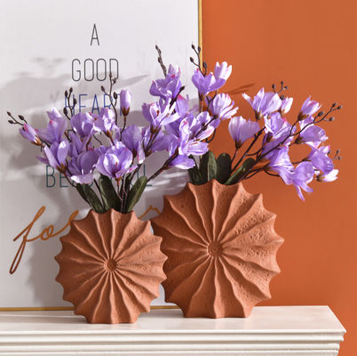 घर की सजावट के लिए सिरेमिक फूलदान 2 का सेट, टेराकोटा फूलदान, फूलों के लिए फूलदान, सूखे फूल फूलदान, कटिंग फूल फूलदान, पतझड़ सजावट