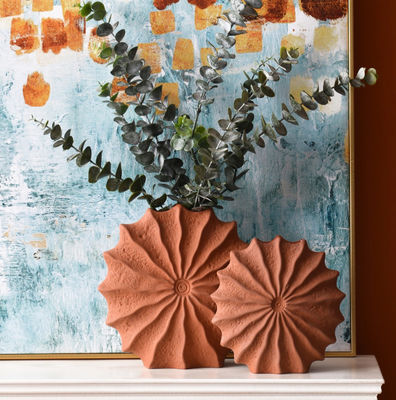 घर की सजावट के लिए सिरेमिक फूलदान 2 का सेट, टेराकोटा फूलदान, फूलों के लिए फूलदान, सूखे फूल फूलदान, कटिंग फूल फूलदान, पतझड़ सजावट