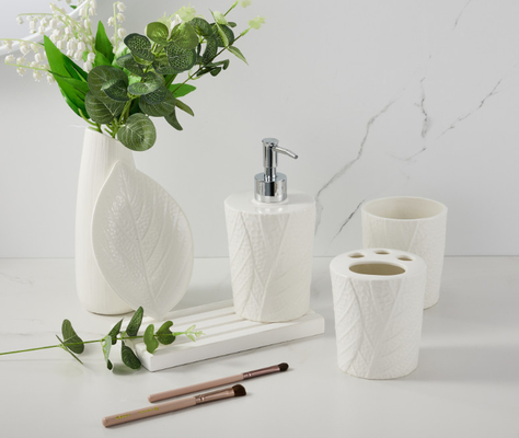 4 पीसी सफेद सिरेमिक टूथब्रश धारक सीसा मुक्त