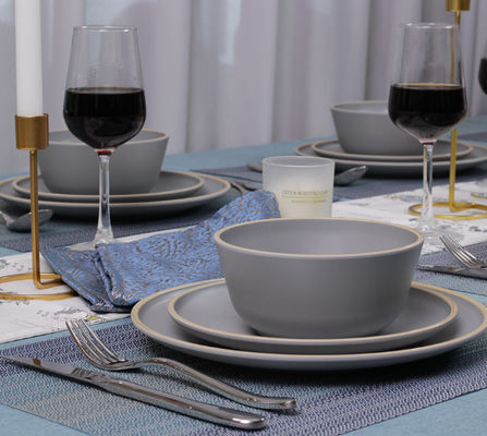 गुफेथ 4 मेलामाइन डिनरवेयर सेट प्लेट और कटोरे 12 पीसी