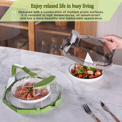 ठीक ठीक माइक्रोवेव स्पैटर कवर खाद्य रसोई गैजेट्स 10 इंच के साथ हैंडल